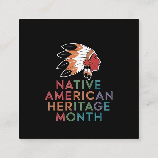 先住民アメリカ伝統月の顕彰文化 スクエア名刺 (裏面)