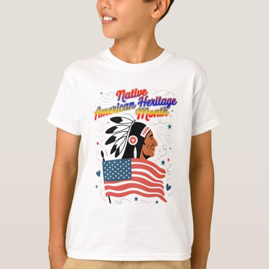 先住民アメリカ伝統月プライド Tシャツ (正面)