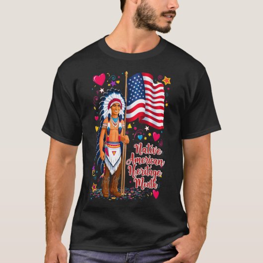 先住民アメリカ伝統月プライドTシャツ Tシャツ (正面)