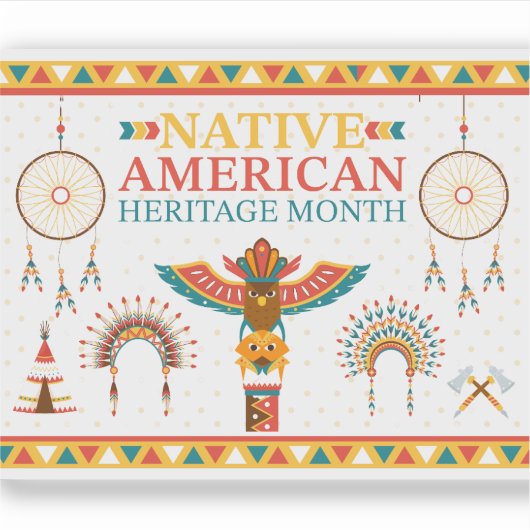 先住民アメリカ伝統月2025 シール (正面)