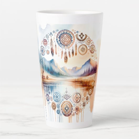 先住民アメリカ伝統月 カフェラテマグ (正面)