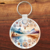 先住民アメリカ伝統月 キーホルダー (正面)