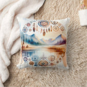 先住民アメリカ伝統月 クッション (ブランケット)