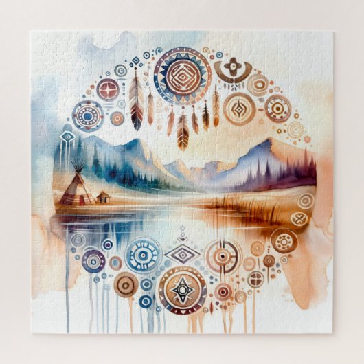 先住民アメリカ伝統月 ジグソーパズル (縦)