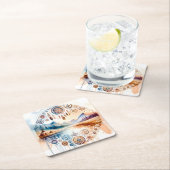 先住民アメリカ伝統月 スクエアペーパーコースター (インサイチュ)