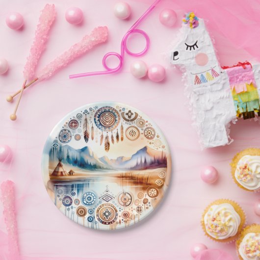 先住民アメリカ伝統月 ペーパープレート (パーティー)