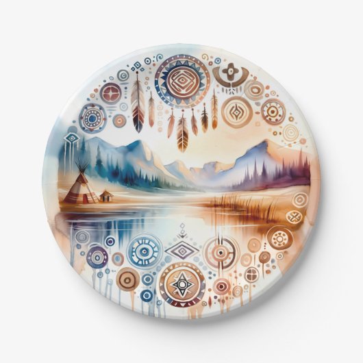 先住民アメリカ伝統月 ペーパープレート (正面)