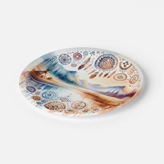 先住民アメリカ伝統月 ペーパープレート (アングル)