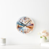 先住民アメリカ伝統月 ラウンド壁時計 (ホーム)