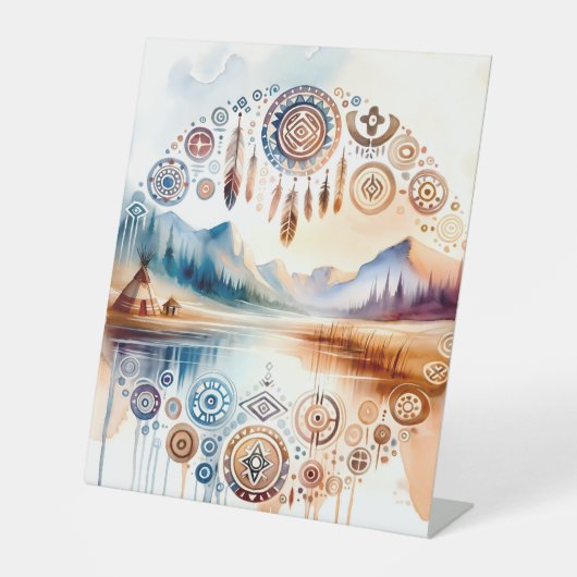 先住民アメリカ伝統月 台座サイン (正面)