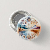 先住民アメリカ伝統月 缶バッジ (正面&裏面)