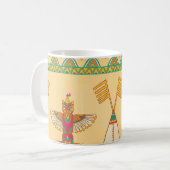 先住民アメリカ先住民の装飾的背景。 コーヒーマグカップ (正面左)