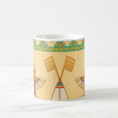 先住民アメリカ先住民の装飾的背景。 コーヒーマグカップ (中央)
