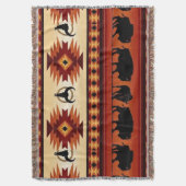 先住民アメリカ先住民アクセント毛布 スローブランケット (正面縦)