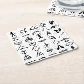 先住民アメリカ写真記号 スクエアペーパーコースター (アングル)