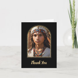 先住民アメリカ卒業式の折り畳みサンキューカード サンキューカード