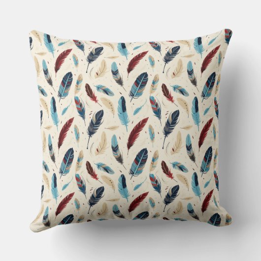 先住民アメリカ南西部の羽毛模様 クッション (裏面)