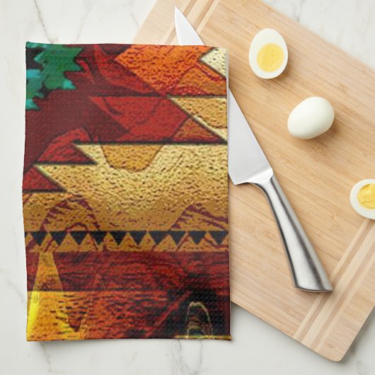 先住民アメリカ南西部の部族 キッチンタオル (四つ折り)