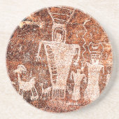 先住民アメリカ古代宇宙飛行士のペトログリフ コースター (正面)