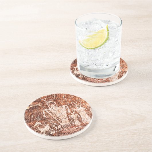 先住民アメリカ古代宇宙飛行士のペトログリフ コースター (側面)