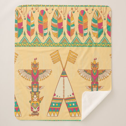 先住民アメリカ固有の継ぎ目のない飾り地 シェルパブランケット (正面)
