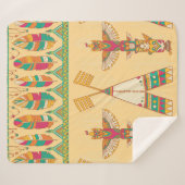 先住民アメリカ固有の継ぎ目のない飾り地 シェルパブランケット (正面(横))