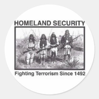 先住民アメリカ国土安全保障省Tシャツ ラウンドシール