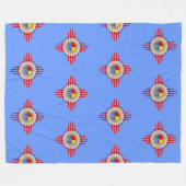 先住民アメリカ文化 – カチナツィアシンボル1 フリースブランケット (正面(横))