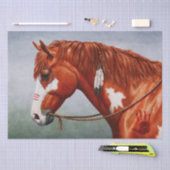 先住民アメリカ栗ピントウォーホース 薄葉紙 (クラフト)