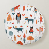 先住民アメリカ民族芸術部族こどもboho ラウンドクッション (裏面)