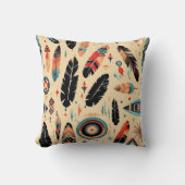 先住民アメリカ民族芸術部族パターンヴィンテージ クッション (正面)