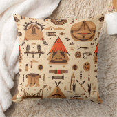 先住民アメリカ民族芸術部族パターンヴィンテージ クッション (ブランケット)