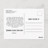 先住民アメリカ民族芸術部族パターンヴィンテージ ポストカード (裏面)