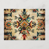 先住民アメリカ民族芸術部族パターンヴィンテージ ポストカード (正面)