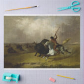 先住民アメリカ狩りバッファローデクページ 薄葉紙 (クラフト)