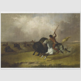 先住民アメリカ狩りバッファローデクページ 薄葉紙