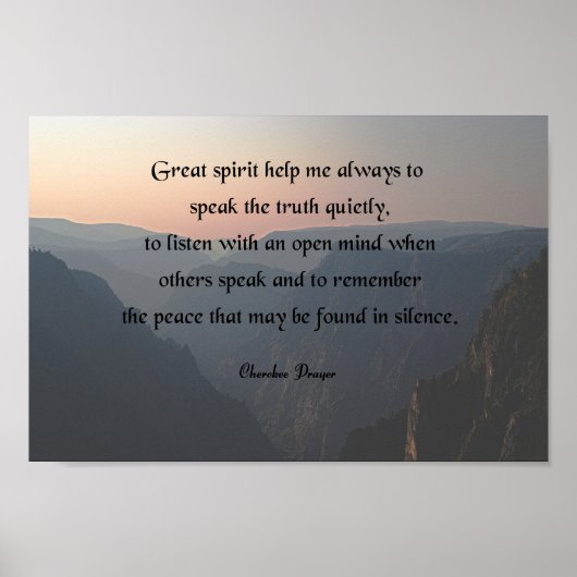 先住民アメリカ祈りの言葉素晴らしスピリット救済ミー ポスター (正面)