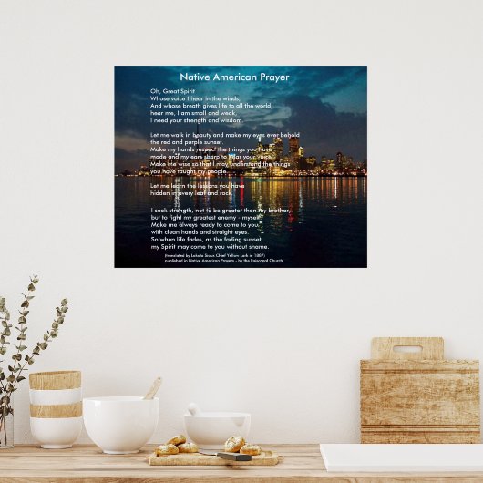 先住民アメリカ祈りの言葉 ポスター (キッチン)