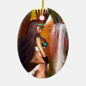 先住民アメリカ美しい セラミックオーナメント (正面)