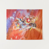 先住民アメリカ踊りオオカミ タペストリー (正面(横))