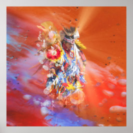 先住民アメリカ踊りオオカミ ポスター