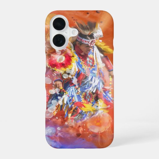 先住民アメリカ踊りオオカミ iPhone 16ケース (裏面)