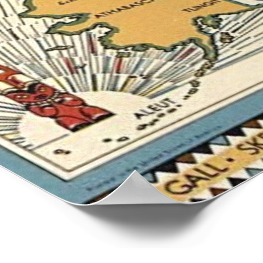 先住民アメリカ部族の民族地図 ポスター (角)