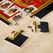 先住民アメリカ50名の有名な部族の長ヴィンテージ ジグソーパズル (側面)