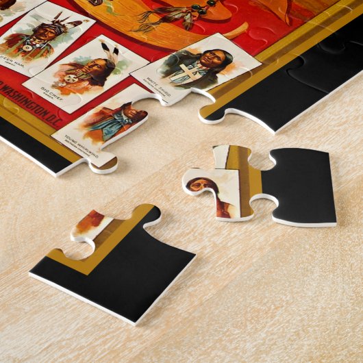 先住民アメリカ50名の有名な部族の長ヴィンテージ ジグソーパズル (側面)