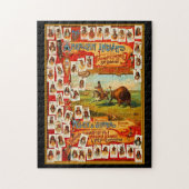 先住民アメリカ50名の有名な部族の長ヴィンテージ ジグソーパズル (縦)