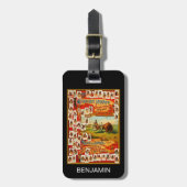 先住民アメリカ50名の有名な部族の長ヴィンテージ ラゲッジタグ (正面縦)