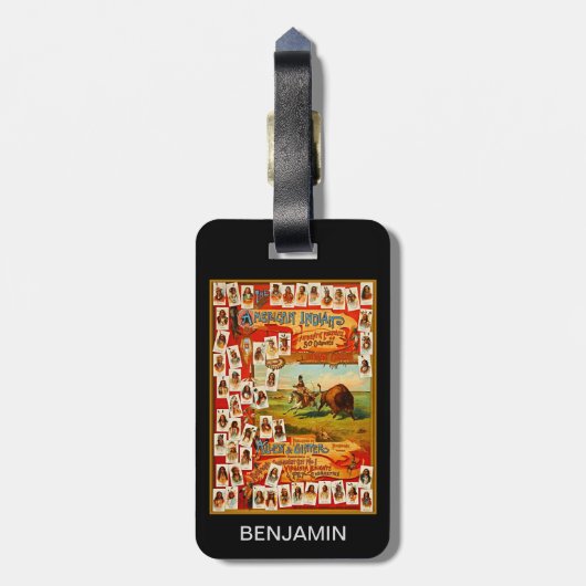 先住民アメリカ50名の有名な部族の長ヴィンテージ ラゲッジタグ (裏面縦)