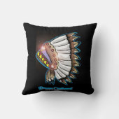 先住民アメリカ – 金ゴールド羽 –  クッション (裏面)