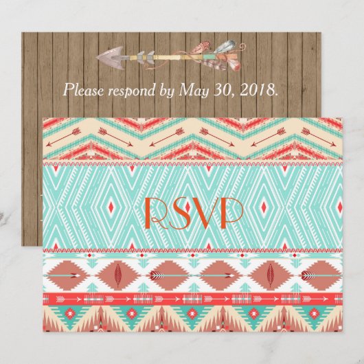 先住民アメリカRSVP 招待状 (正面/裏面)